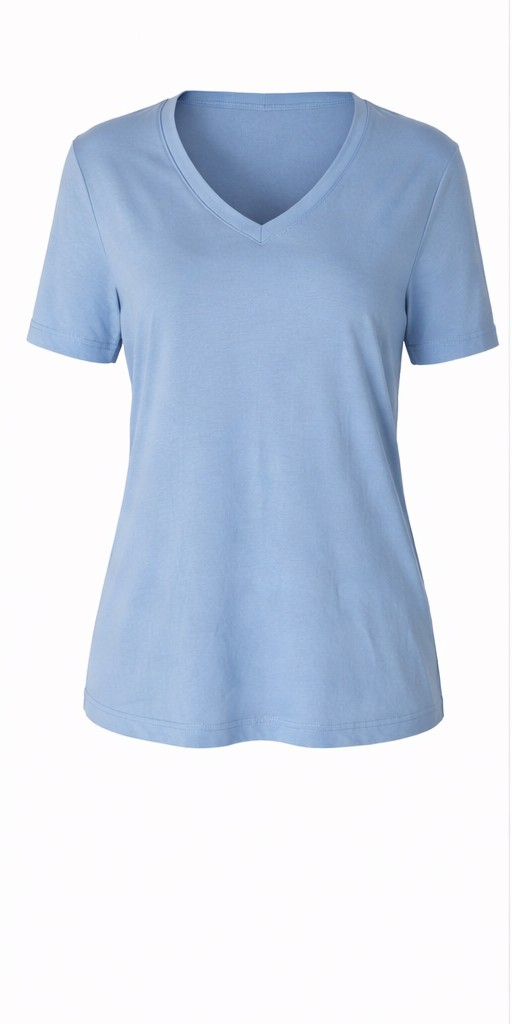 T-shirt damski Cream Naja T-Shirt niebieski bawełna modal – rozmiar M - obrazek 2