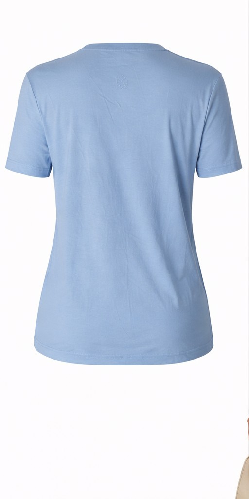 T-shirt damski Cream Naja T-Shirt niebieski bawełna modal – rozmiar M - obrazek 3