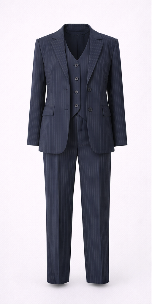 Garnitur damski Cream CRLorreille Navy Blazer w paski komplet rozmiar 38 - obrazek 2