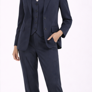Garnitur damski Cream CRLorreille Navy Blazer w paski komplet rozmiar 38