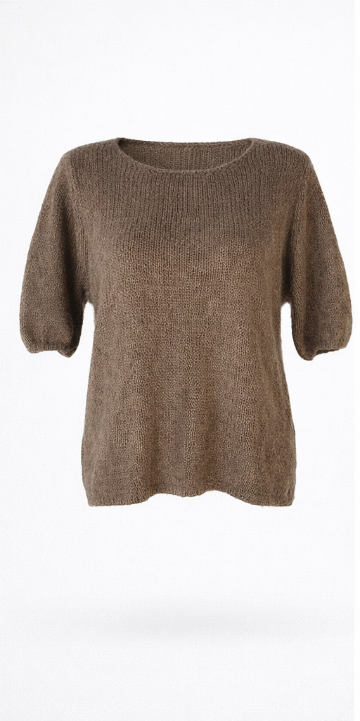 Sweter Culture CUcemilie SS Pullover Dune Melange brązowy rozmiar M/L - obrazek 2