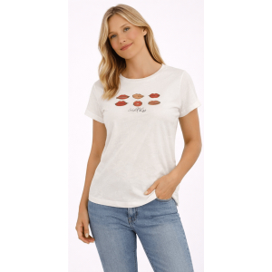T-shirt damski Cream CRLumilla T-Shirt Red Lips rozmiar M