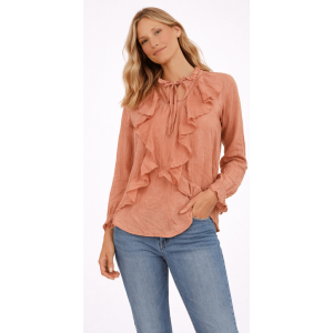 Bluzka damska Cream CRLinda Frill Blouse kolor brzoskwiniowy rozmiar 38