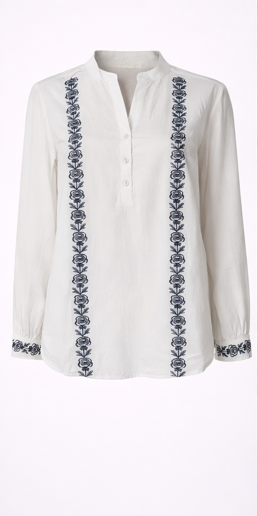 Bluzka damska Cream CRTiana Blouse Snow White haft bawełna rozmiar 38 - obrazek 2