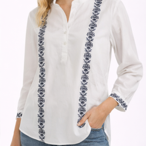 Bluzka damska Cream CRTiana Blouse Snow White haft bawełna rozmiar 38