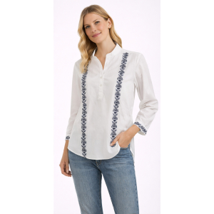 Bluzka damska Cream CRTiana Blouse Snow White haft bawełna rozmiar 38
