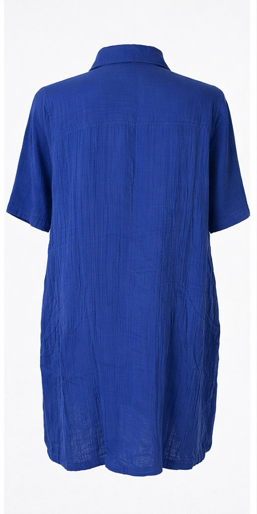 Sukienka koszulowa Culture CUSTUDIO CUtala Elina Short Dress M niebieska bawełna - obrazek 3