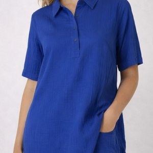 Sukienka koszulowa Culture CUSTUDIO CUtala Elina Short Dress M niebieska bawełna