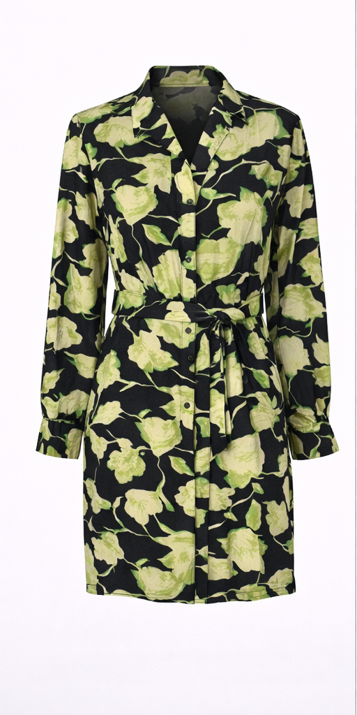 Sukienka koszulowa Cream CRClaire Shirt Dress zielony kwiat 100% wiskoza r. 38 - obrazek 2