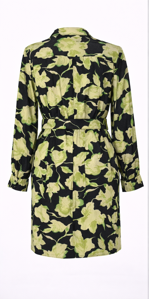 Sukienka koszulowa Cream CRClaire Shirt Dress zielony kwiat 100% wiskoza r. 38 - obrazek 3