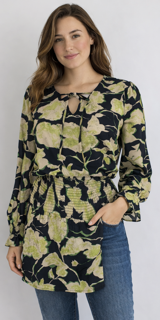 Bluzka damska Cream CRClaire Blouse Navy Flower Print wiskoza rozmiar 38