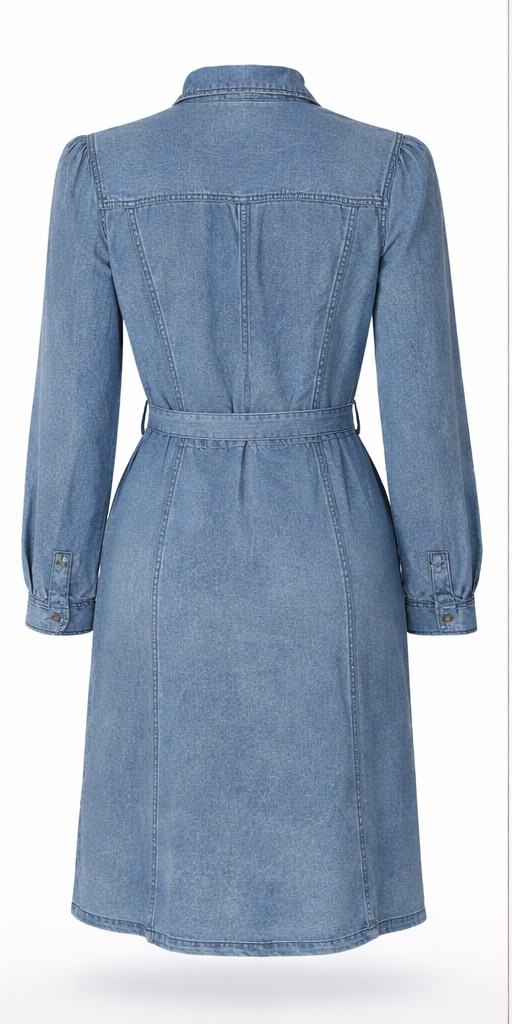 Cream CRElle Denim Dress sukienka jeansowa Lyocell Seattle Midi Blue rozmiar 38 - obrazek 3