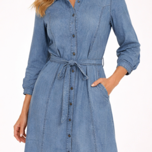 Cream CRElle Denim Dress sukienka jeansowa Lyocell Seattle Midi Blue rozmiar 38