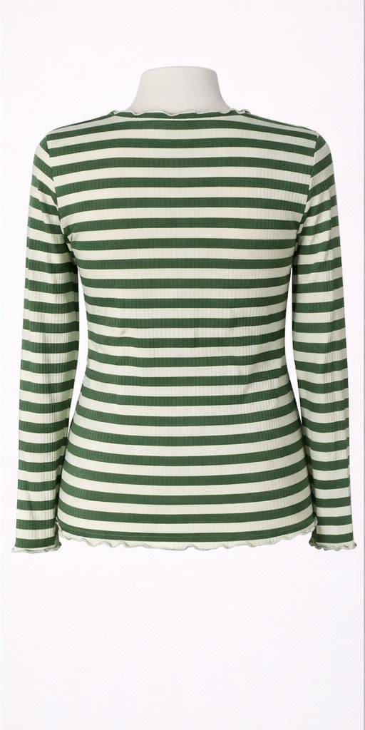 Bluzka damska Cream CRRibba Stripe Longsleeve Jade Green paski rozmiar M - obrazek 3