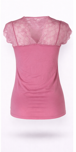 Bluzka damska koronkowa Culture CUPoppy Lace Top różowa M - obrazek 3