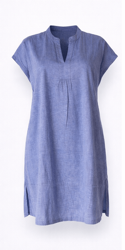 Sukienka lniana Culture CUarlettty Dress Powder Blue M - obrazek 2