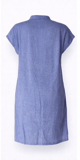 Sukienka lniana Culture CUarlettty Dress Powder Blue M - obrazek 3