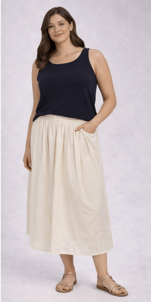 Spódnica Culture Hilde TT Skirt XL beżowa SandShell plisowana midi