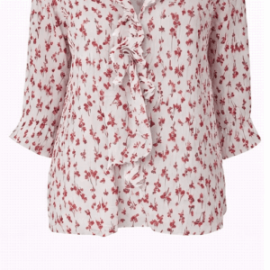 Bluzka Culture CRBellis Frill Blouse S/M lniana biała w kwiaty