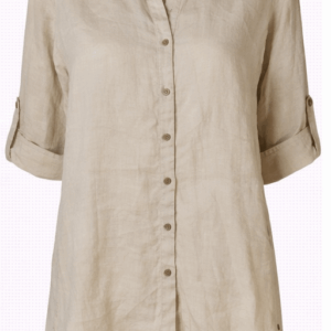 Koszula lniana Culture CRBellis Shirt Crispy Sand S/M