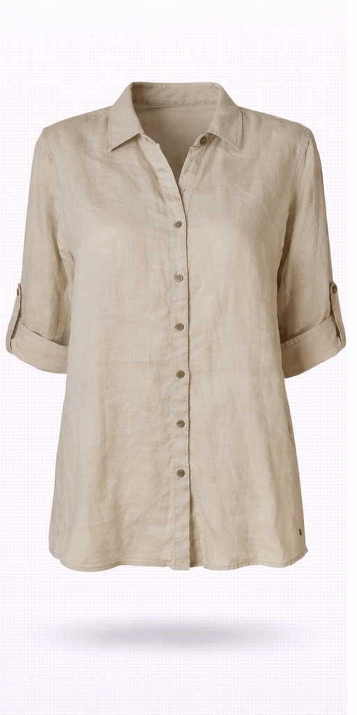 Koszula lniana Culture CRBellis Shirt Crispy Sand S/M