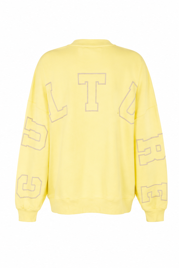 Culture CUangela Charlie Bluza oversize z nadrukiem pastelowy żółty M - obrazek 3