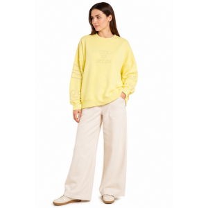 Culture CUangela Charlie Bluza oversize z nadrukiem pastelowy żółty M