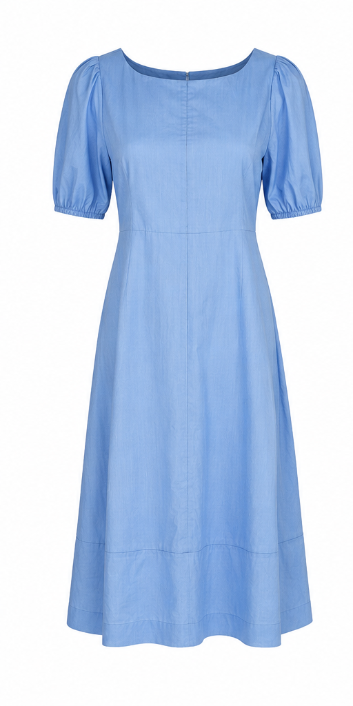 Culture CUantoinett O-neck Dress sukienka rozkloszowana błękitna M - obrazek 2