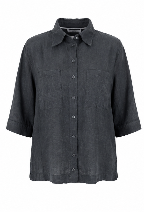 Babett Tif Tiffy Shirt koszula damska minimalistyczna lniana ciemnoszara XS - obrazek 4