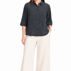 Babett Tif Tiffy Shirt koszula damska minimalistyczna lniana ciemnoszara XS