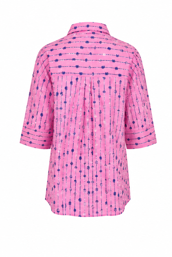 Culture CUmarco Olena Shirt koszula damska bawełniana wzorzysta różowa M - obrazek 3