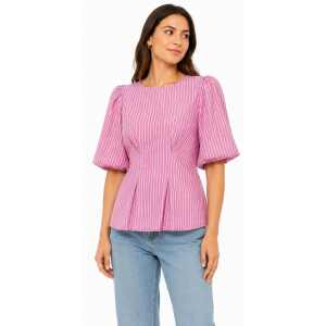 Culture CUAster Striped Blouse Bluzka damska paski wiązane plecy różowa M