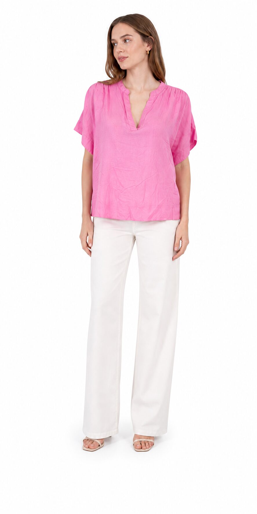 Kaffe KAMILIA WING SL Blouse bluzka damska luźna różowa 38 - obrazek 4