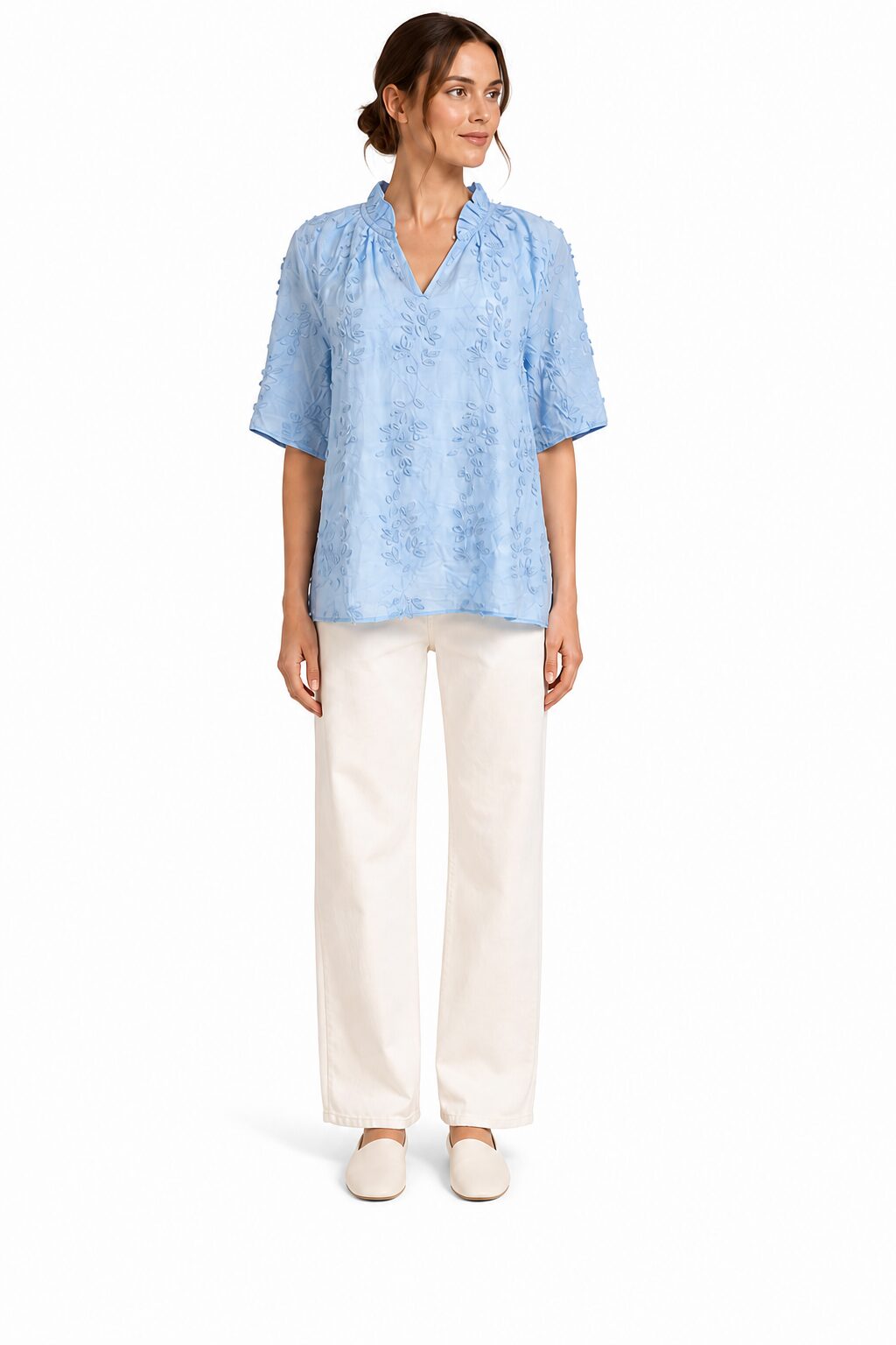 Culture Cuemilita Blouse koszulka bluzka niebieska M - obrazek 4